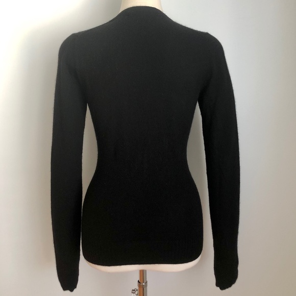 Classic Black Josef V-Neck Cashmere Cardigan - Picture 7 of 11